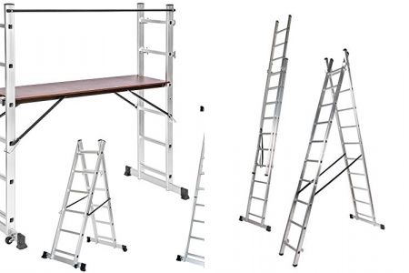 escaleras de aluminio plegables tectake