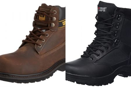 botas de seguridad para hombre de piel