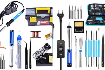 soldadores de estaño con caja de herramientas