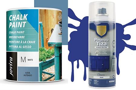 pinturas a la tiza azul intenso