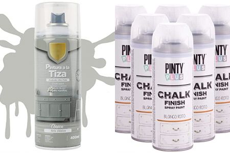 pinturas a la tiza en spray gris