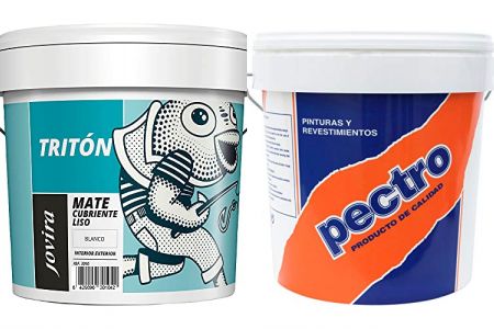 pinturas interior gris con blanco