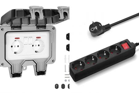 enchufes con interruptor de exterior con toma tierra