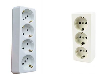 enchufes de superficie cuádruples