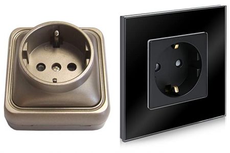 enchufes de superficie modernos