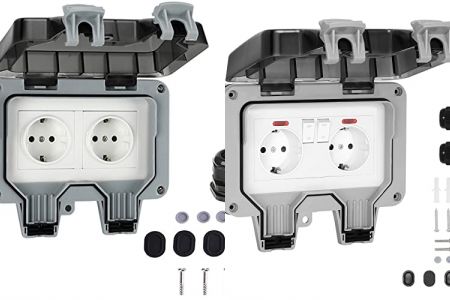 enchufes dobles con tapa