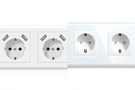 Enchufes dobles de pared empotrable