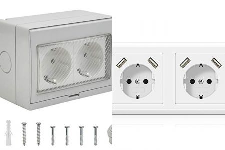 enchufes dobles de una caja