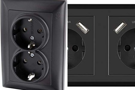 enchufes dobles negros
