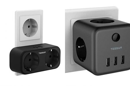 enchufes ladrón negros