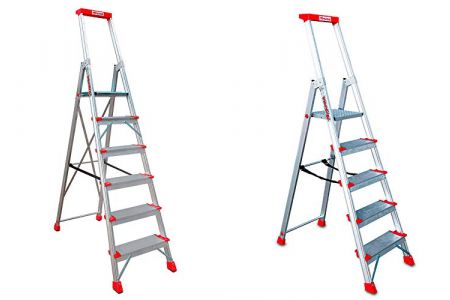 escaleras de aluminio con bandeja