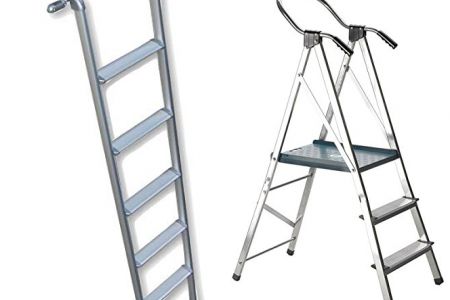 escaleras de aluminio con barandilla