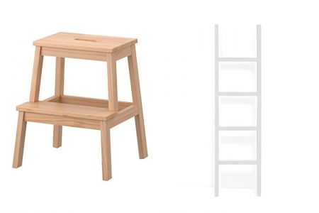 escaleras de madera blancas