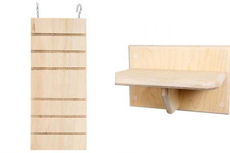 escaleras de madera con descanso