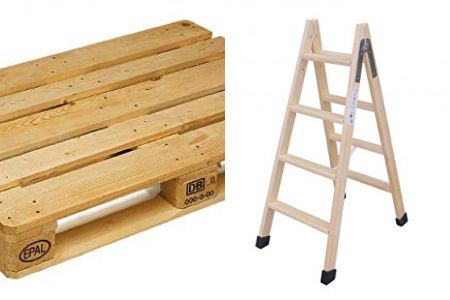 escaleras de madera con palets