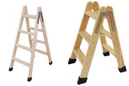 escaleras de madera de 3 peldaños