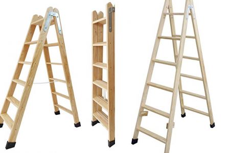 escaleras de madera de 6 peldaños